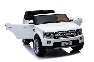 Land Rover Discovery 12v m/Gummihjul + Lædersæde + 10AH Hvid-8