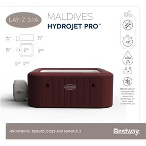  Lay-Z Spabad 201 x 201 x 80cm Maldives HydroJet Pro  (Dansk model)-16