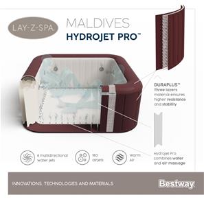  Lay-Z Spabad 201 x 201 x 80cm Maldives HydroJet Pro  (Dansk model)-17
