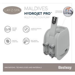  Lay-Z Spabad 201 x 201 x 80cm Maldives HydroJet Pro  (Dansk model)-19
