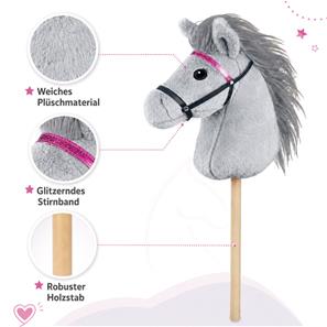 Hobby Horse kæphest – grå med glimmergrime – 70 cm-3