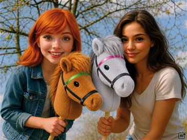 Hobby Horse kæphest – grå med glimmergrime – 70 cm-4