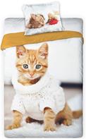 Lille sød kat Sengetøj 140x200 cm - 100 procent bomuld