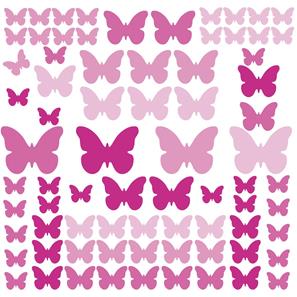 Lyserøde sommerfugle wallstickers-2