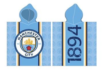 Manchester City Poncho / Håndklæde med hætte - 100 procent bomuld