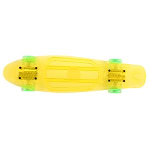  Maronad Retro Minicruiser Transparent Skateboard  m/LED Lys og ABEC7, Gul-2