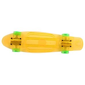  Maronad Retro Minicruiser Transparent Skateboard  m/LED Lys og ABEC7, Gul-4