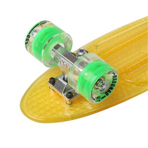  Maronad Retro Minicruiser Transparent Skateboard  m/LED Lys og ABEC7, Gul-5