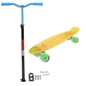  Maronad Retro Minicruiser Transparent Skateboard + Maronad Stick Gul/Blå-2