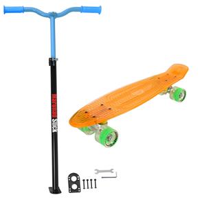  Maronad Retro Minicruiser Transparent Skateboard + MaronadStick Orange/Blå-2