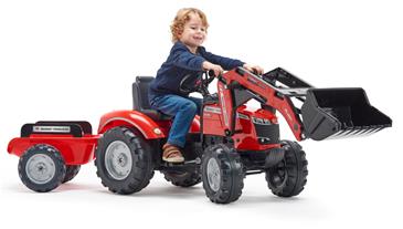 Massey Ferguson S8740 Pedal traktor til børn m/Frontskovl + Trailer-3