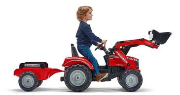 Massey Ferguson S8740 Pedal traktor til børn m/Frontskovl + Trailer-4