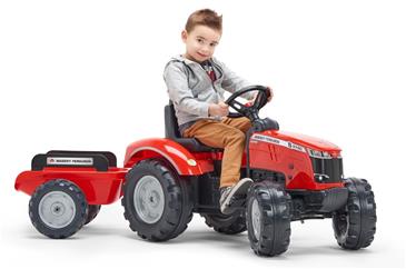 Massey Ferguson S8740 Pedal traktor til børn m/Frontskovl + Trailer-6
