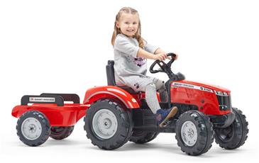 Massey Ferguson S8740  Pedal traktor til børn m/Trailer-4