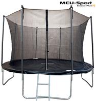 MCU-Sport Classic Plus V2  3.7M Trampolin + Sikkerhedsnet + Stige Sort