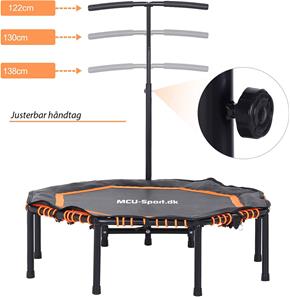  MCU-Sport Fitness Trampolin Octagon Foldbar m/håndtag 122cm, Orange-3