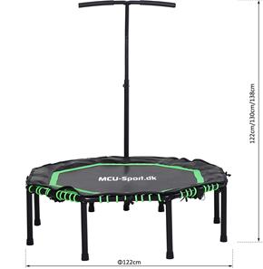  MCU-Sport Fitness Trampolin Octagon Foldbar m/håndtag 122cm, Grøn-2