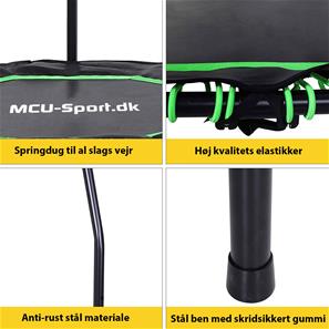  MCU-Sport Fitness Trampolin Octagon Foldbar m/håndtag 122cm, Grøn-4