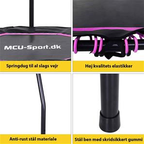  MCU-Sport Fitness Trampolin Octagon Foldbar m/håndtag 122cm, Pink-2