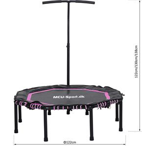  MCU-Sport Fitness Trampolin Octagon Foldbar m/håndtag 122cm, Pink-4