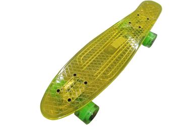   MCU-Sport  Gult Transparent LED Skateboard m/LED Lys + ABEC7-2