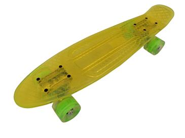   MCU-Sport  Gult Transparent LED Skateboard m/LED Lys + ABEC7-3