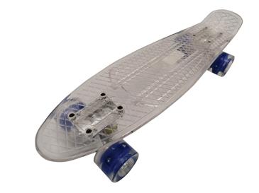   MCU-Sport  Hvidt Transparent LED Skateboard m/LED Lys + ABEC7-3