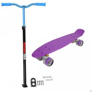   MCU-Sport LED Skateboard + Maronad Stick Lilla/Blå-2