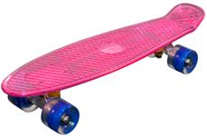 MCU-Sport  Pink Transparent LED Skateboard m/LED Lys + ABEC7