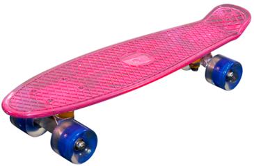   MCU-Sport  Pink Transparent LED Skateboard m/LED Lys + ABEC7