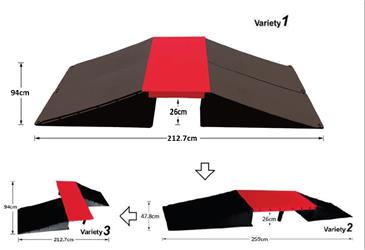 MCU-Sport Skate Rampe sæt 212,7 x 94 x 26 cm-2