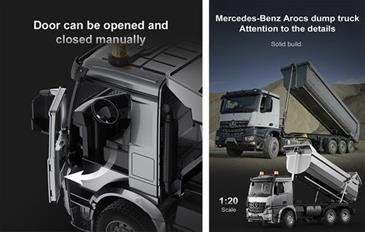 Mercedes-benz Arocs Fjernstyret Alloy Lastbil Dumper 1:20-2