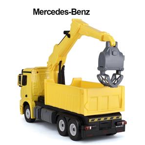 Mercedes-Benz Arocs Fjernstyret Lastbil med kran 2.4G, Gul-2
