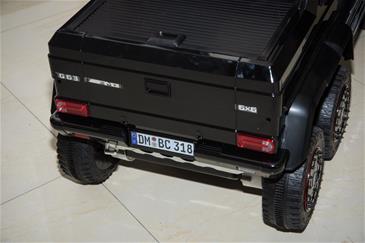 Mercedes G63 AMG 6x6 12v Sort m/4x12V + Gummihjul + fjernb-11