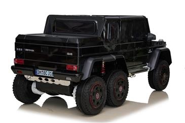 Mercedes G63 AMG 6x6 12v Sort m/4x12V + Gummihjul + fjernb-13