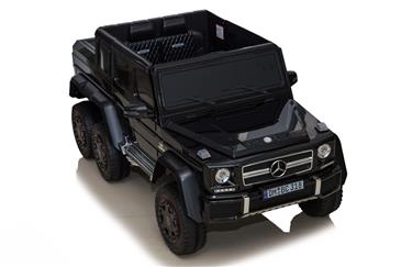 Mercedes G63 AMG 6x6 12v Sort m/4x12V + Gummihjul + fjernb-15