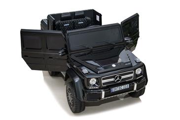 Mercedes G63 AMG 6x6 12v Sort m/4x12V + Gummihjul + fjernb-2