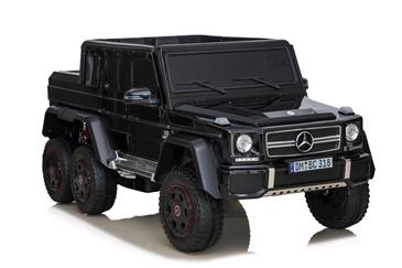 Mercedes G63 AMG 6x6 12v Sort m/4x12V + Gummihjul + fjernb-4