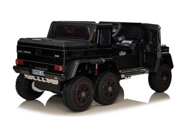 Mercedes G63 AMG 6x6 12v Sort m/4x12V + Gummihjul + fjernb-5