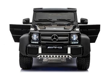 Mercedes G63 AMG 6x6 12v Sort m/6x12V + Gummihjul + fjernb-2