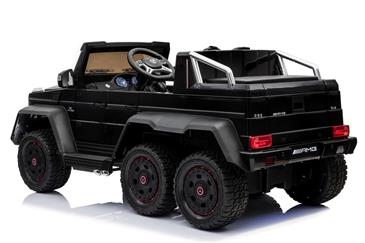 Mercedes G63 AMG 6x6 12v Sort m/6x12V + Gummihjul + fjernb-5