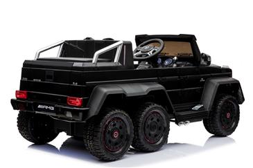 Mercedes G63 AMG 6x6 12v Sort m/6x12V + Gummihjul + fjernb-7