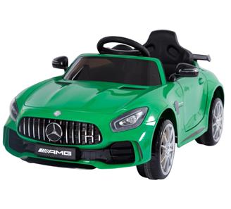 Mercedes GTR AMG Grøn til Børn 12V m/2.4G fjernbetjening og Gummihjul