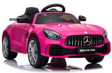 Mercedes GTR AMG Pink til Børn 12V m/2.4G fjernbetjening og Gummihjul