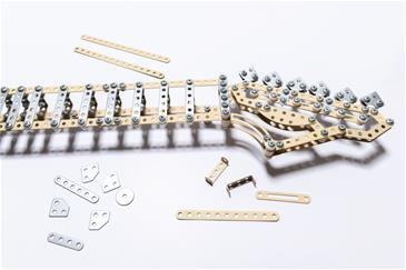 Metalcraft DIY 3D Guitar Gul Metal Byggesæt-4
