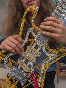 Metalcraft DIY 3D Guitar Gul Metal Byggesæt-5