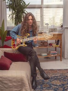 Metalcraft DIY 3D Guitar Gul Metal Byggesæt-6