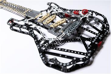 Metalcraft DIY 3D Guitar Sort Metal Byggesæt-8