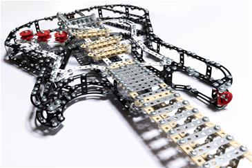 Metalcraft DIY 3D Guitar Sort Metal Byggesæt-9