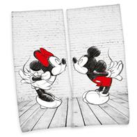 Mickey og Minnie Mouse Badehåndklæder Partnerpakke (2 stk 80 x180 cm)